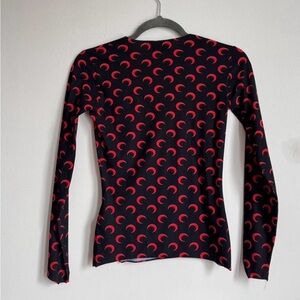 Marine Serre Black and Red Crescent Long Sleeve Top